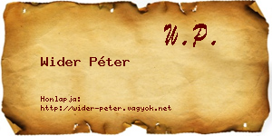 Wider Péter névjegykártya